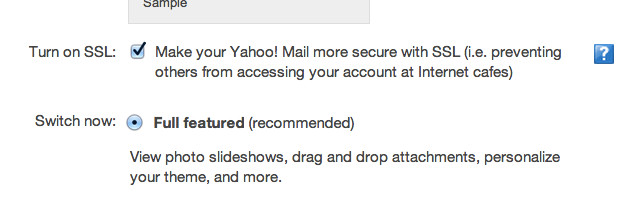 Yahoo SSL Checkbox SSL_Yahoo